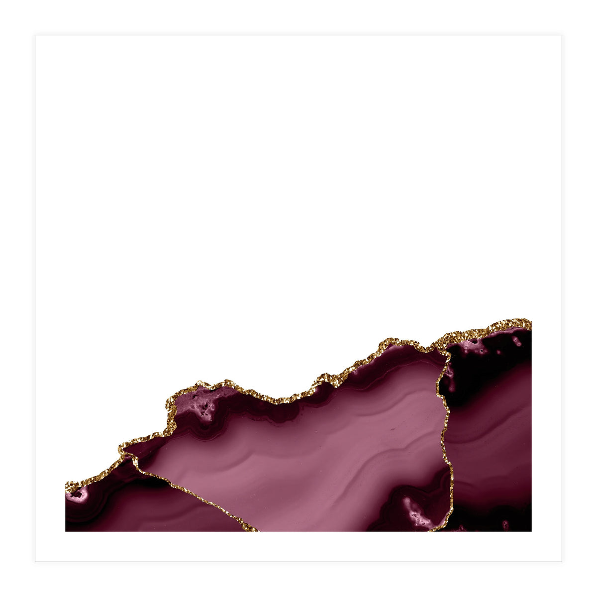 Burgundy & Gold Agate Texture 27 (Print Only)