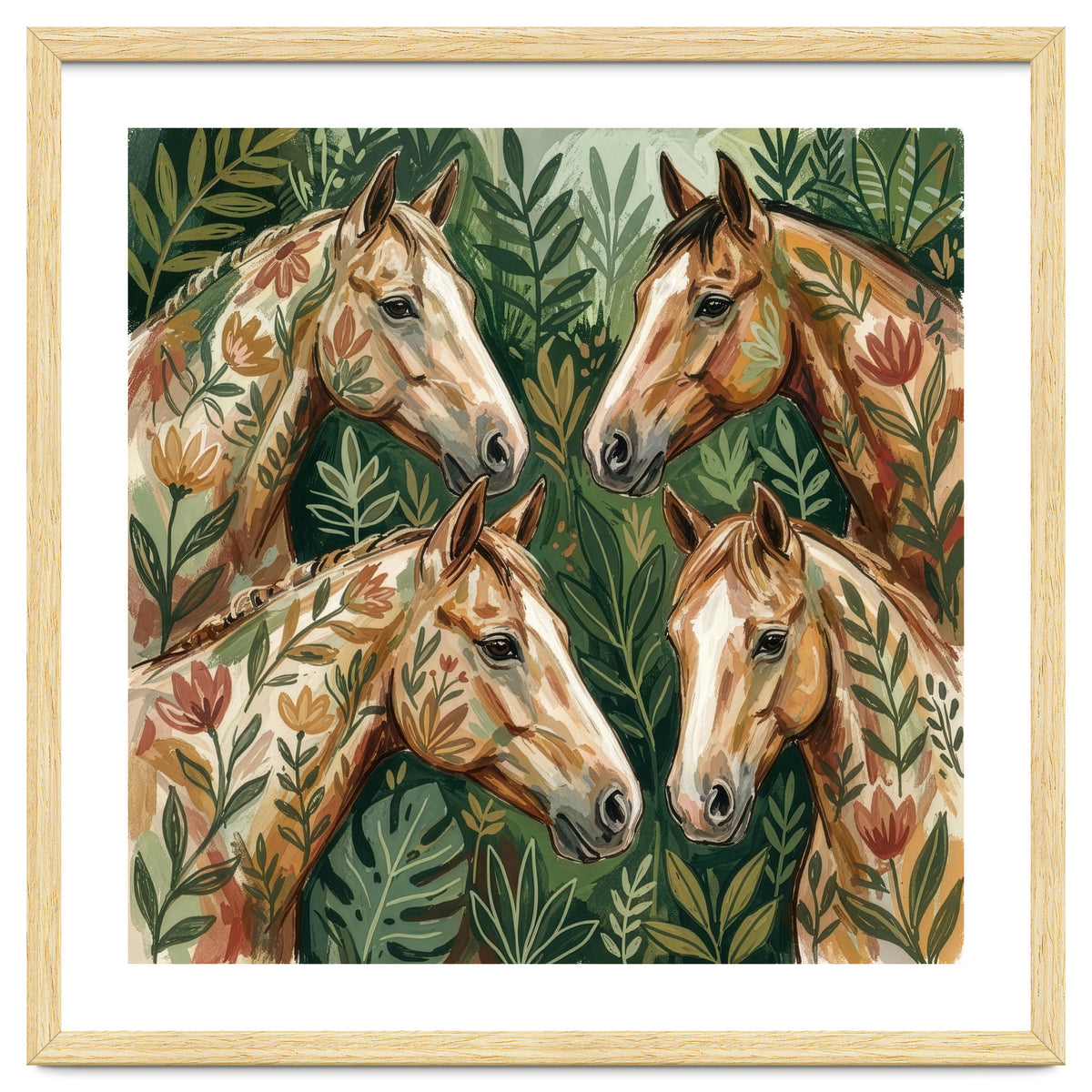 Majestic Floral Horses