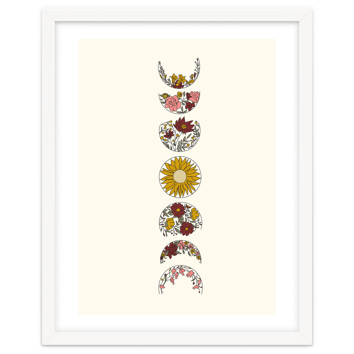 Floral Phases Of The Moon