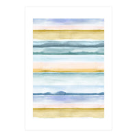 Relaxing Calm Stripes Blue Yellow (Print Only)