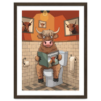 Highland Cow On The Toilet