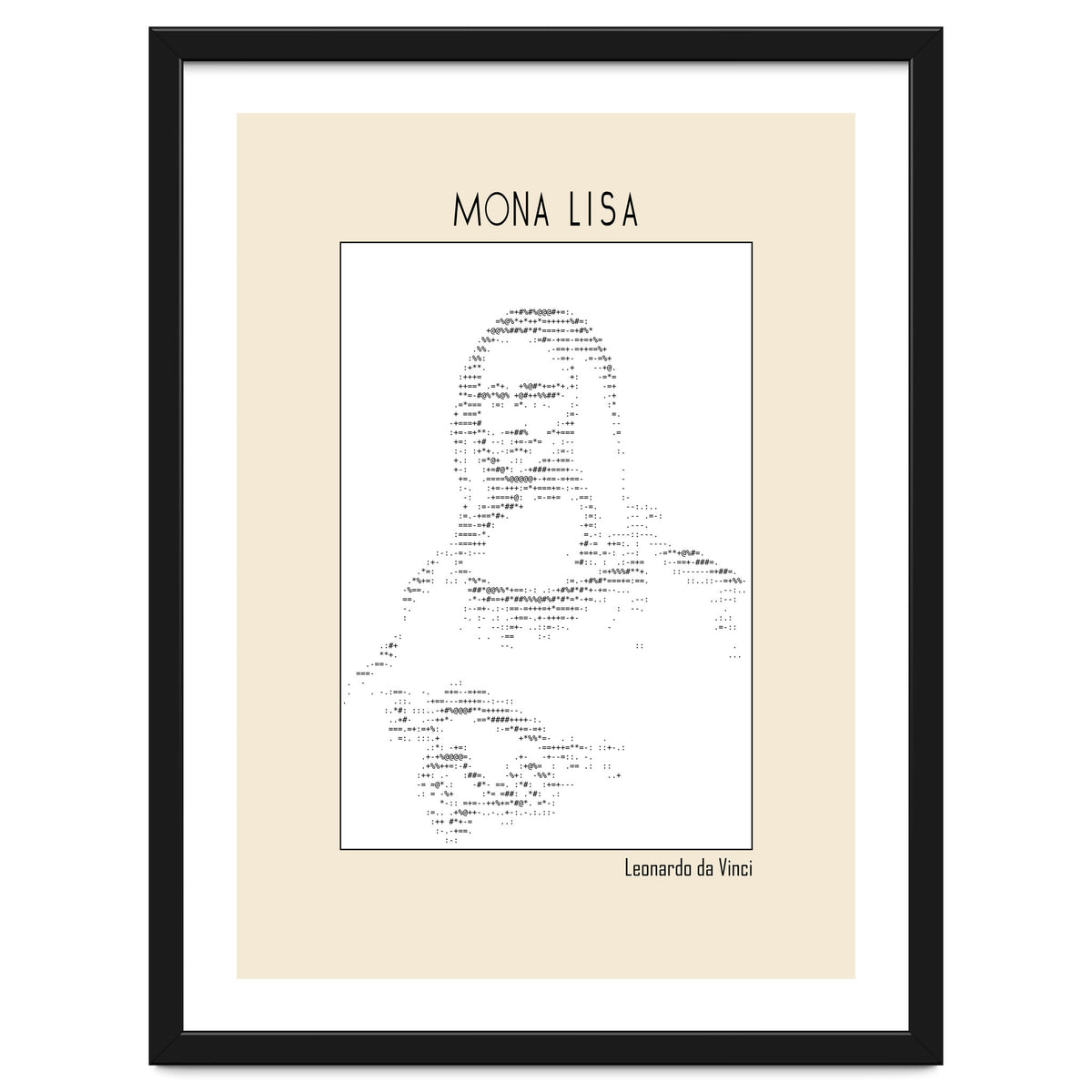 Mona Lisa – Leonardo Da Vinci Ascii Art