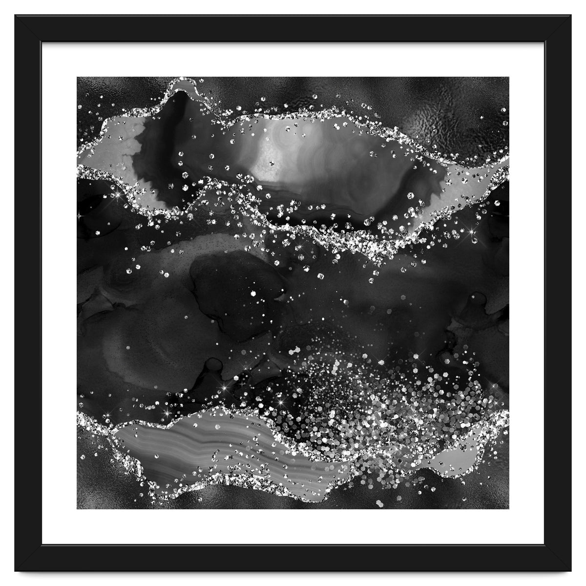 Black Glitter Agate Texture 05