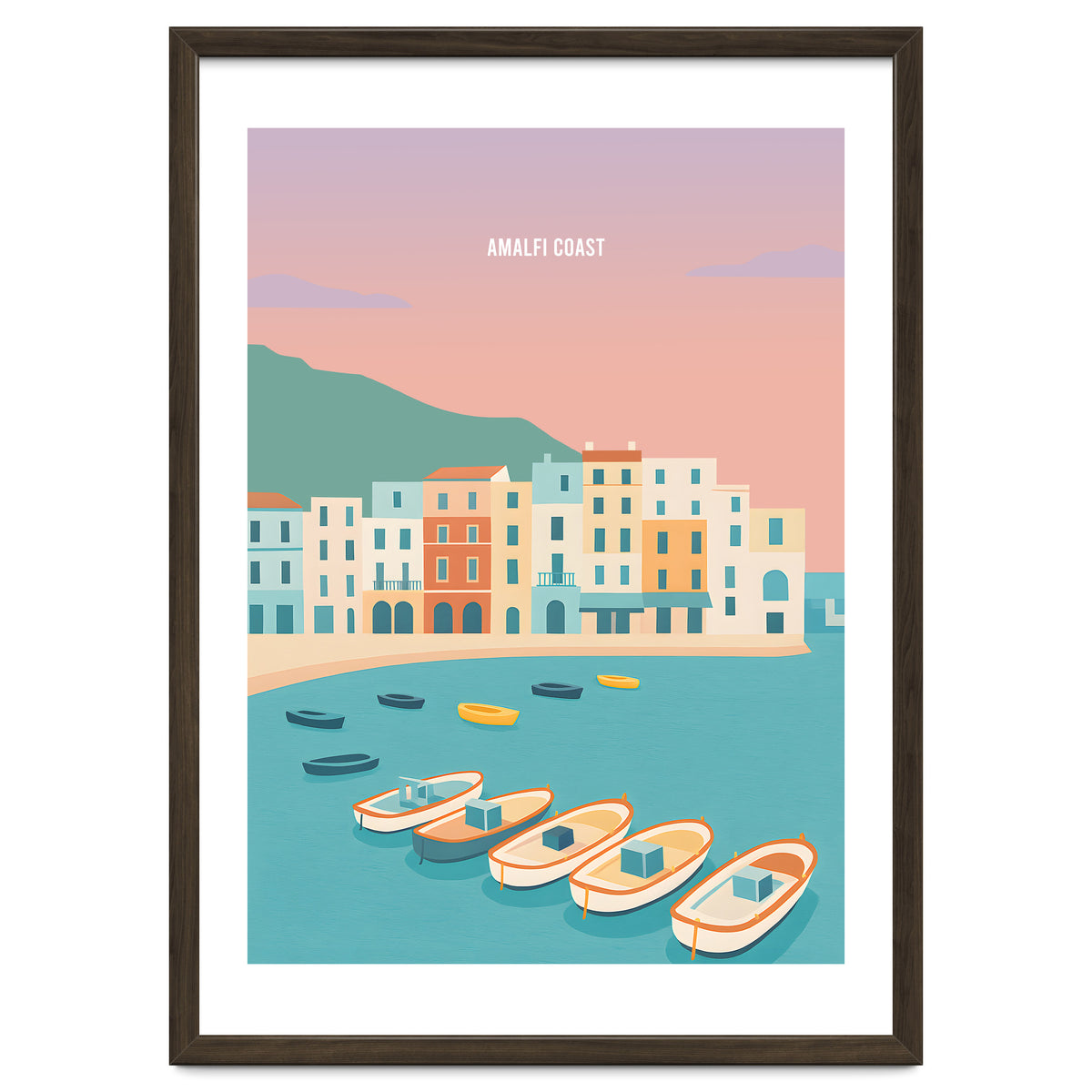 Amalfi Coast Italy Travel Postcard