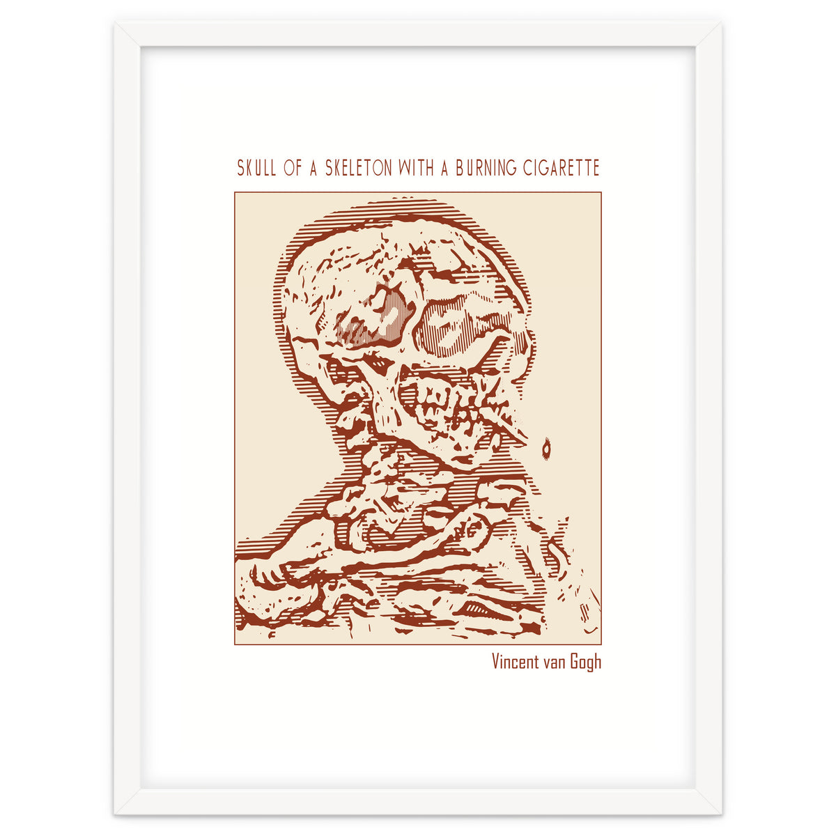 Skull Of A Skeleton With A Burning Cigarette