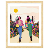 Besties, Best Friends Friendship Fashion, Girl Power Empower Bohemian Travel Companion Soulmates Gift thumbnail