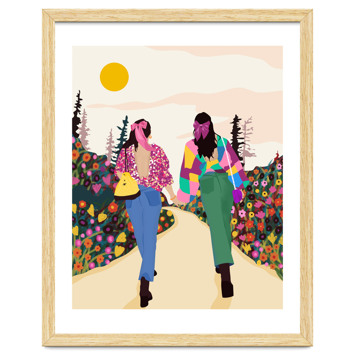 Besties, Best Friends Friendship Fashion, Girl Power Empower Bohemian Travel Companion Soulmates Gift