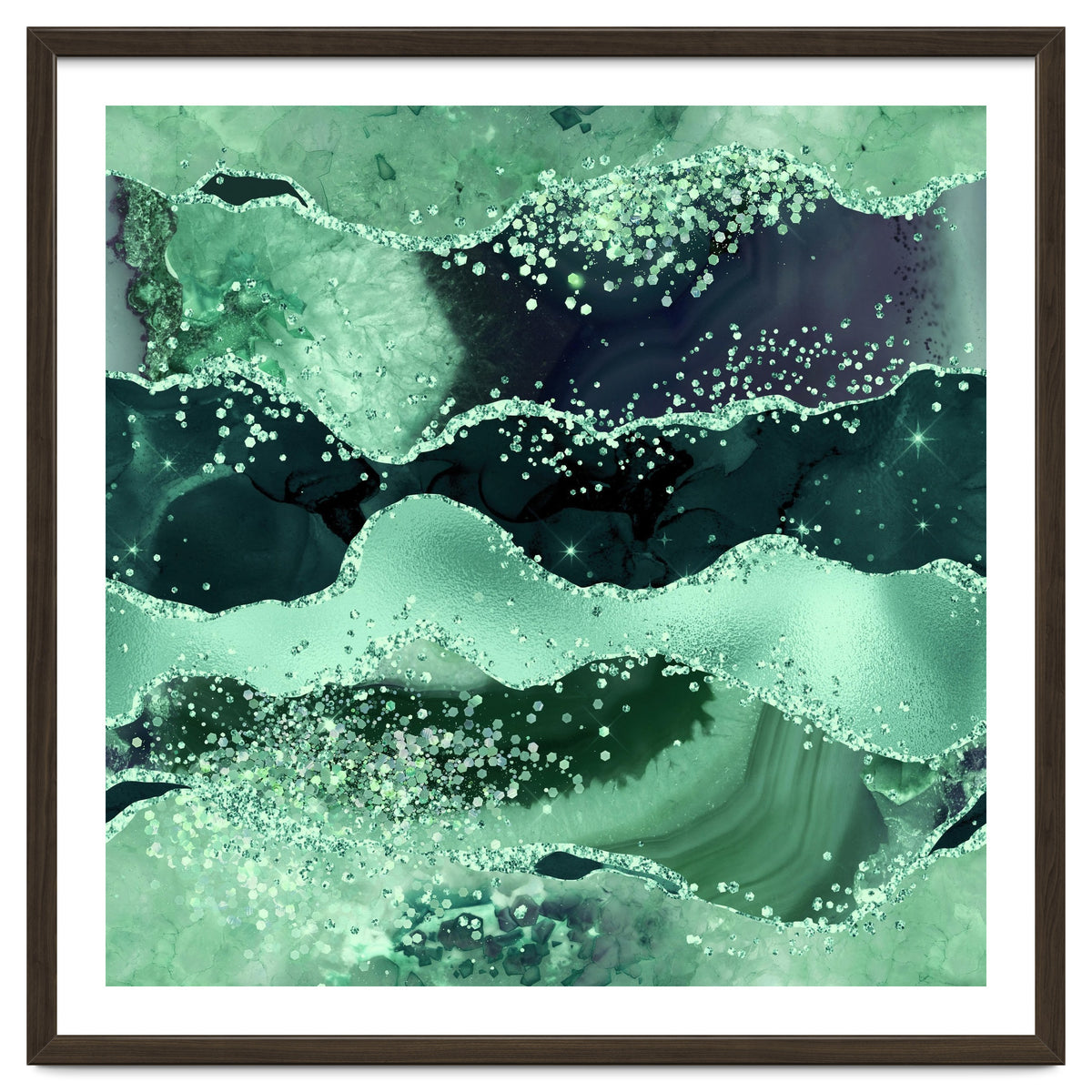 Emerald Glitter Agate Texture 06