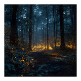 Enchanted Midnight Forest with Glowing Fireflies (Print Only) thumbnail
