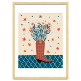 Mocha Cowboy boot with flowers thumbnail