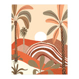 Epiphany, Pastel Rustic Sunrise Sunset, Bohemian Nature Landscape Illustration, Mountains Adventure Palm Trees (Print Only) thumbnail