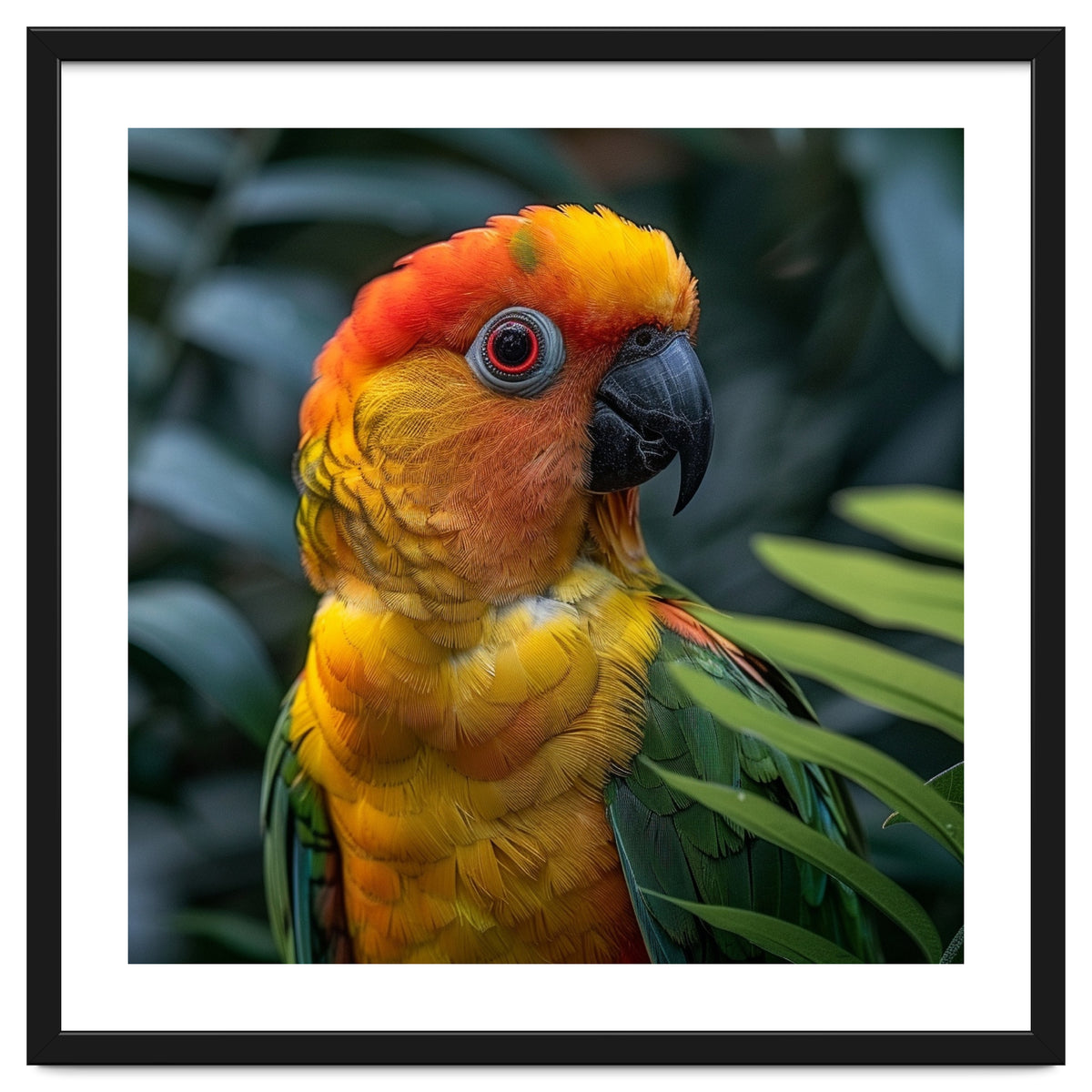Close Up Of A Colorful Sun Conure Parrot