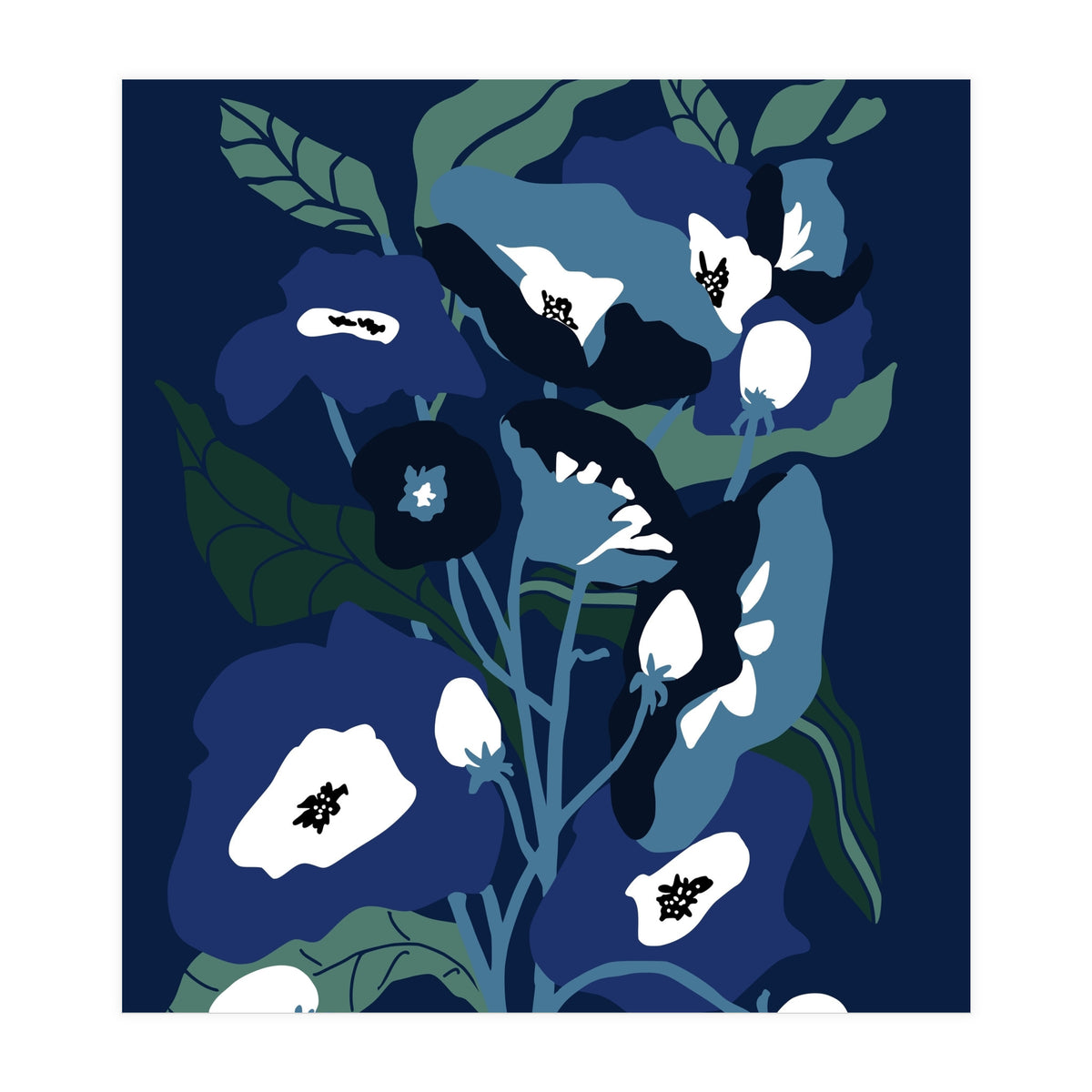 Garden Flowers at night (Print Only)