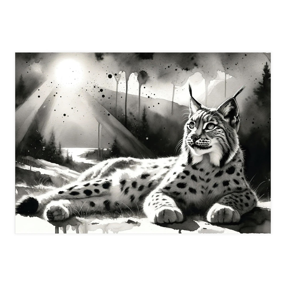 Lynx Resting In Sunlight (Print Only)