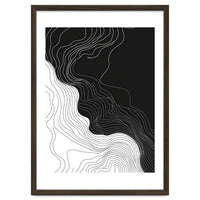 Abstract Black And White Wavy Lines Flowing