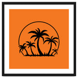 Palm Trees And Sunset in Black thumbnail