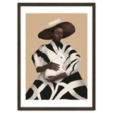 Woman In Stripes Holding A White Rabbit thumbnail