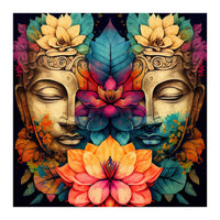 Twin Lotus Buddha Portrait (Print Only)