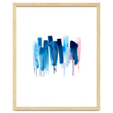 Abstract Watercolor Stripes Minimal Blue thumbnail