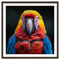Close Up Portrait Of A Colorful Macaw Parrot