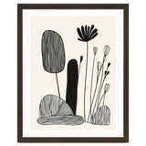 Abstract Black And White Botanical Illustration With Organic Shapes thumbnail