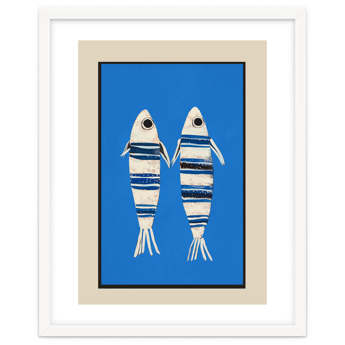 Minimal Fish On Blue