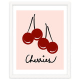 Cherries modern simple minimalistic red cute Fruit wall art thumbnail