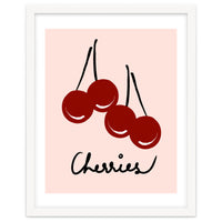 Cherries modern simple minimalistic red cute Fruit wall art