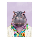 Hippopotamus in Gangster Havana Shirt (Print Only) thumbnail
