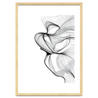 Abstract Black And White Swirls And Lines Flowing Art