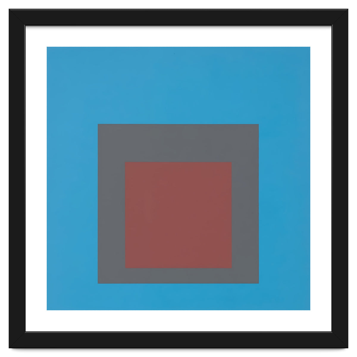 JOSEF ALBERS - HOMAGE TO THE SQUARE, BLUE, DARK RED