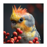 Close Up Of A Cockatiel Parrot With Orange Crest (Print Only) thumbnail