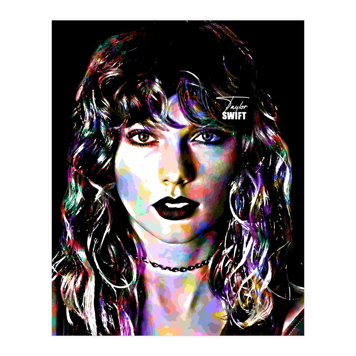 Taylor Swift Colorful Art 3 (Print Only)