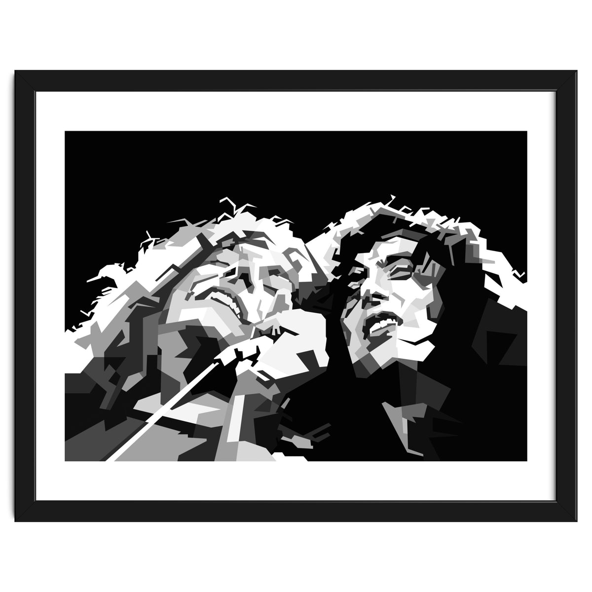 Robert Plant & Jimmy Page Black Illustration