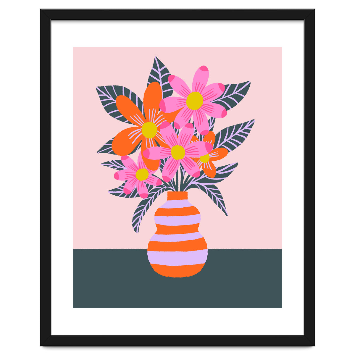 Colorful Flowers In a Vase