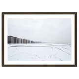 Traces of driving a car on a snowy coast thumbnail