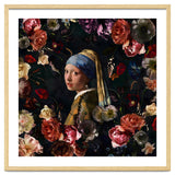 Girl With Pearl Earring And Flowers thumbnail