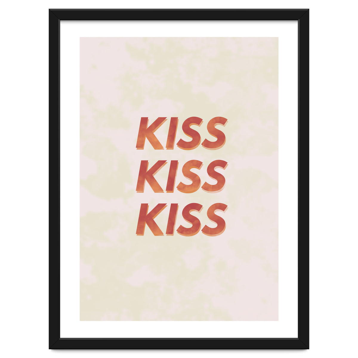 Kiss Kiss Kiss Love Typography