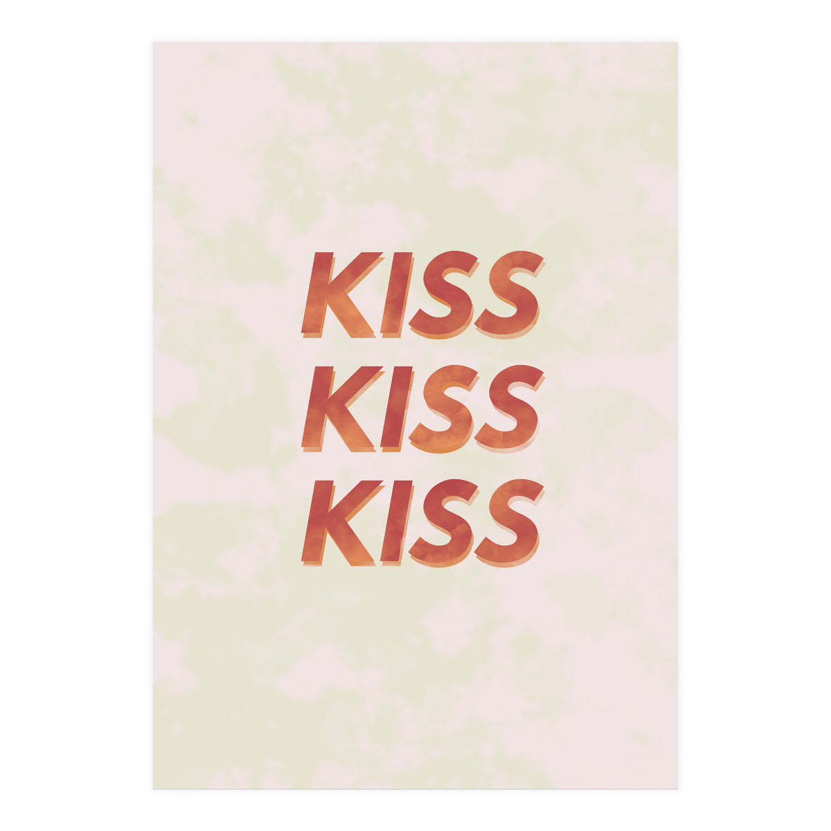 Kiss Kiss Kiss Love Typography (Print Only)