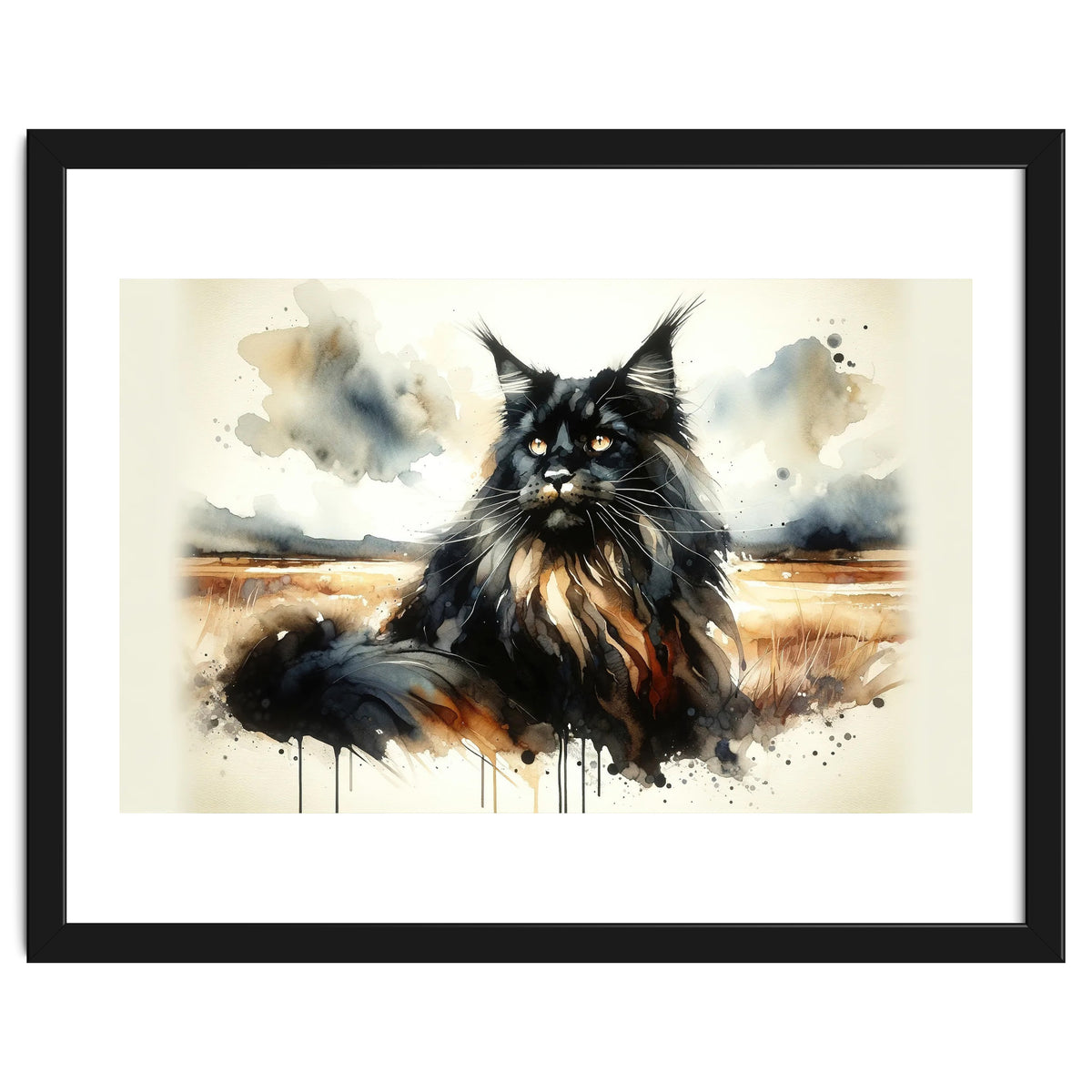 Mystical Black Cat In The Wild