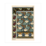 The water lily, Nelumbo lutea, in wallpaper and tile patterns. Lithograph by Verneuil. (Print Only) thumbnail