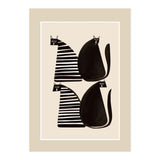 Minimalist Cats In Black And White (Print Only) thumbnail