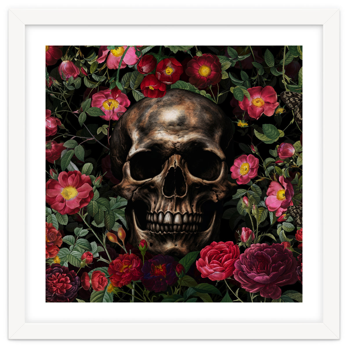Baroque  Skull And Roses Night Garden 1