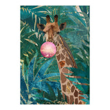 Giraffe blowing a bubble in the jungle (Print Only) thumbnail
