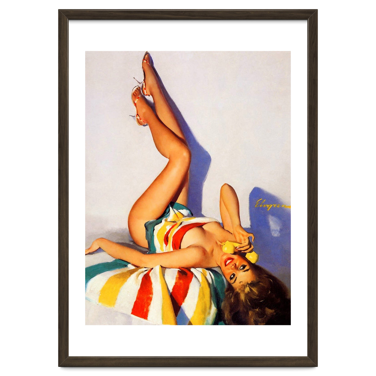 Sexy Pinup Girl Talking On The Vintage Phone