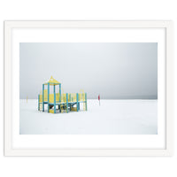 Playground in the winter seascape