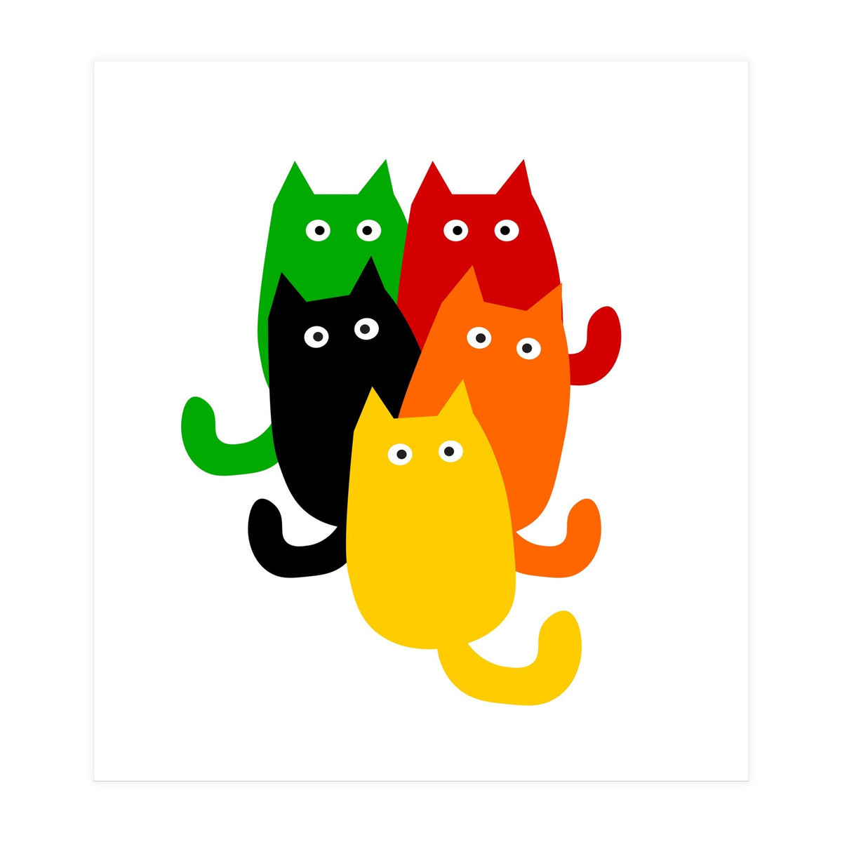 A Bunch Of Cats (Print Only)