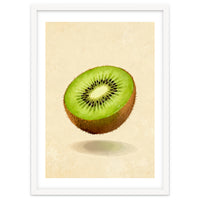 Kiwi Slice, Watercolor Fruit, Fresh Green Art