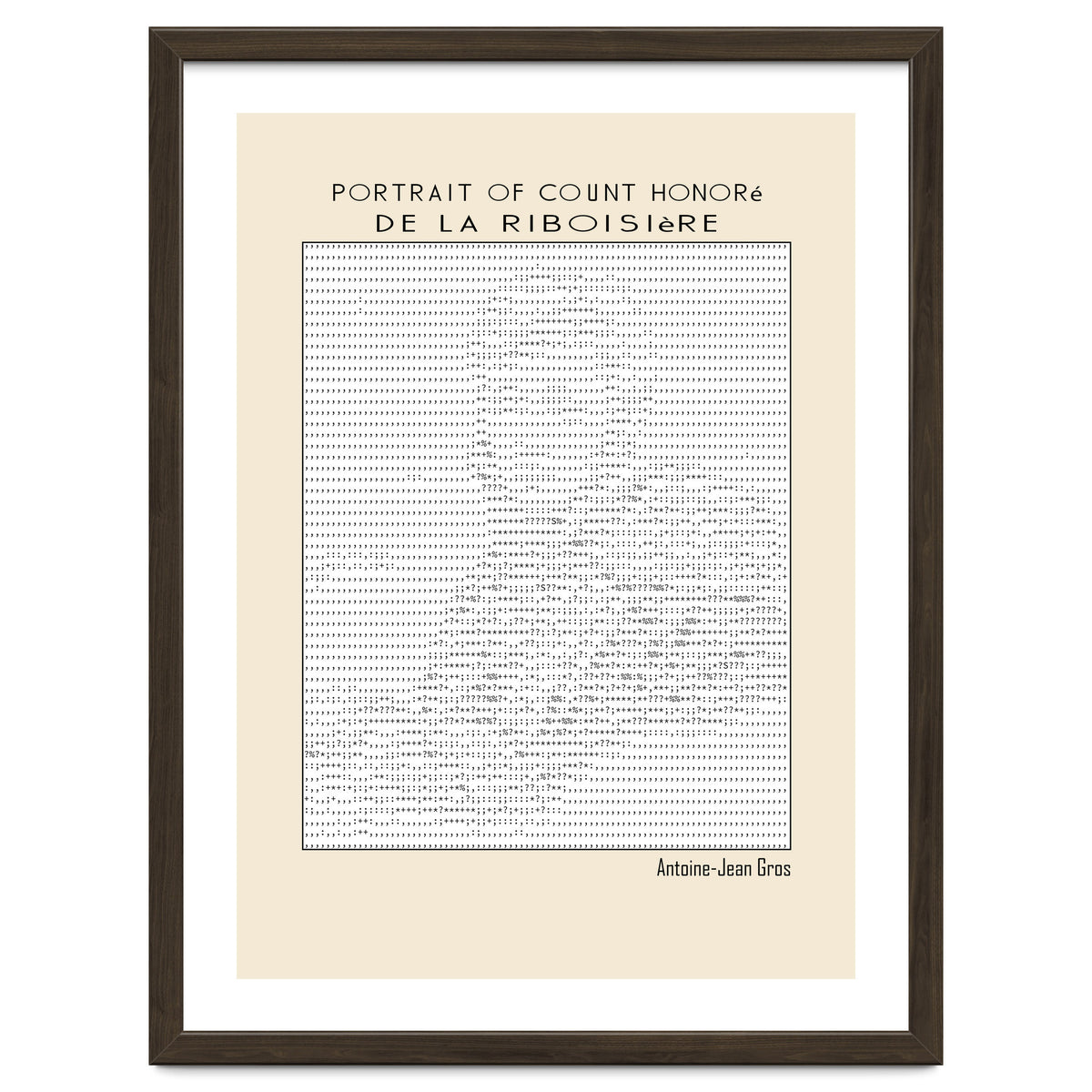 Portrait of Count Honoré de La Riboisière – Antoine-Jean Gros (ascii art)