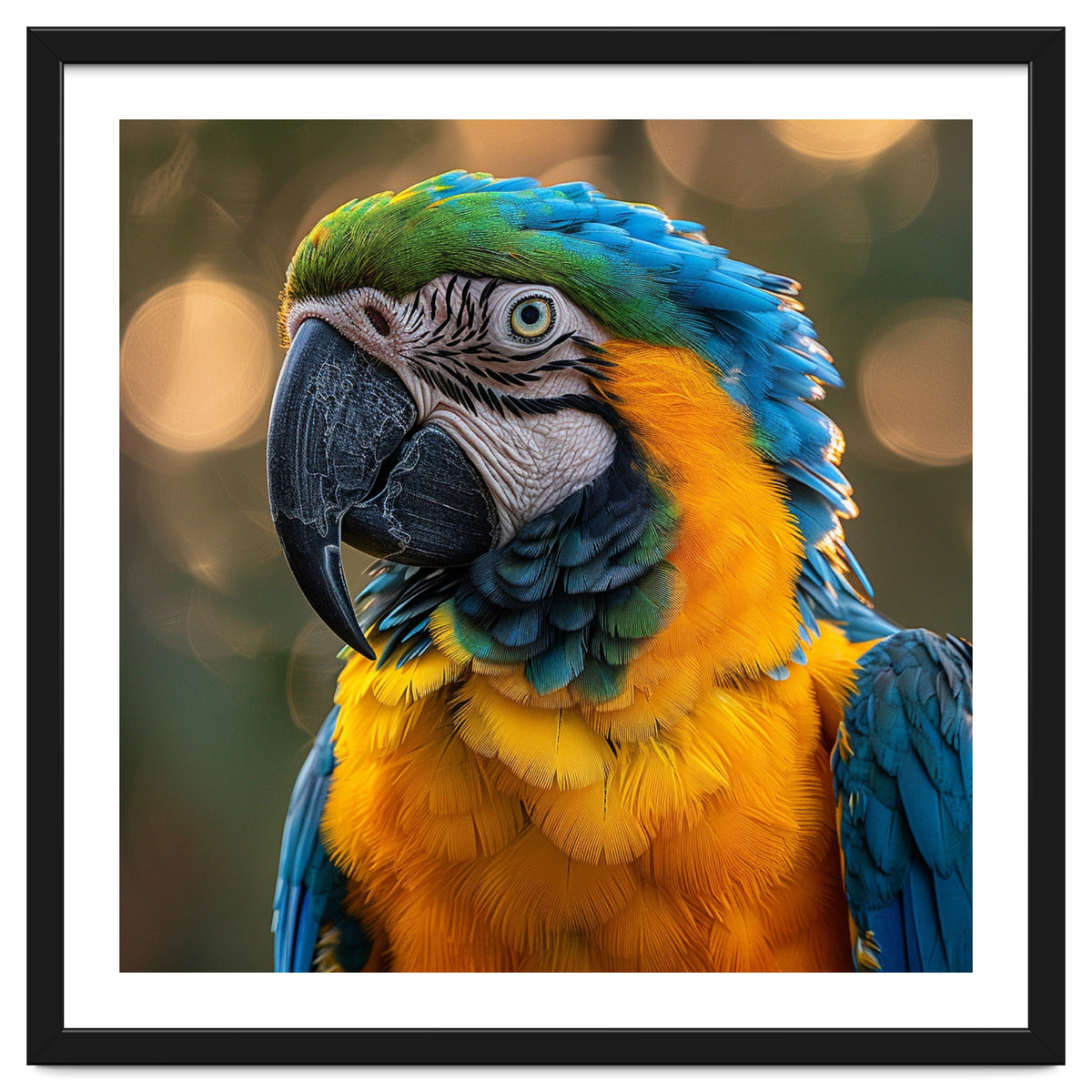 Blue And Gold Macaw Portrait Close Up